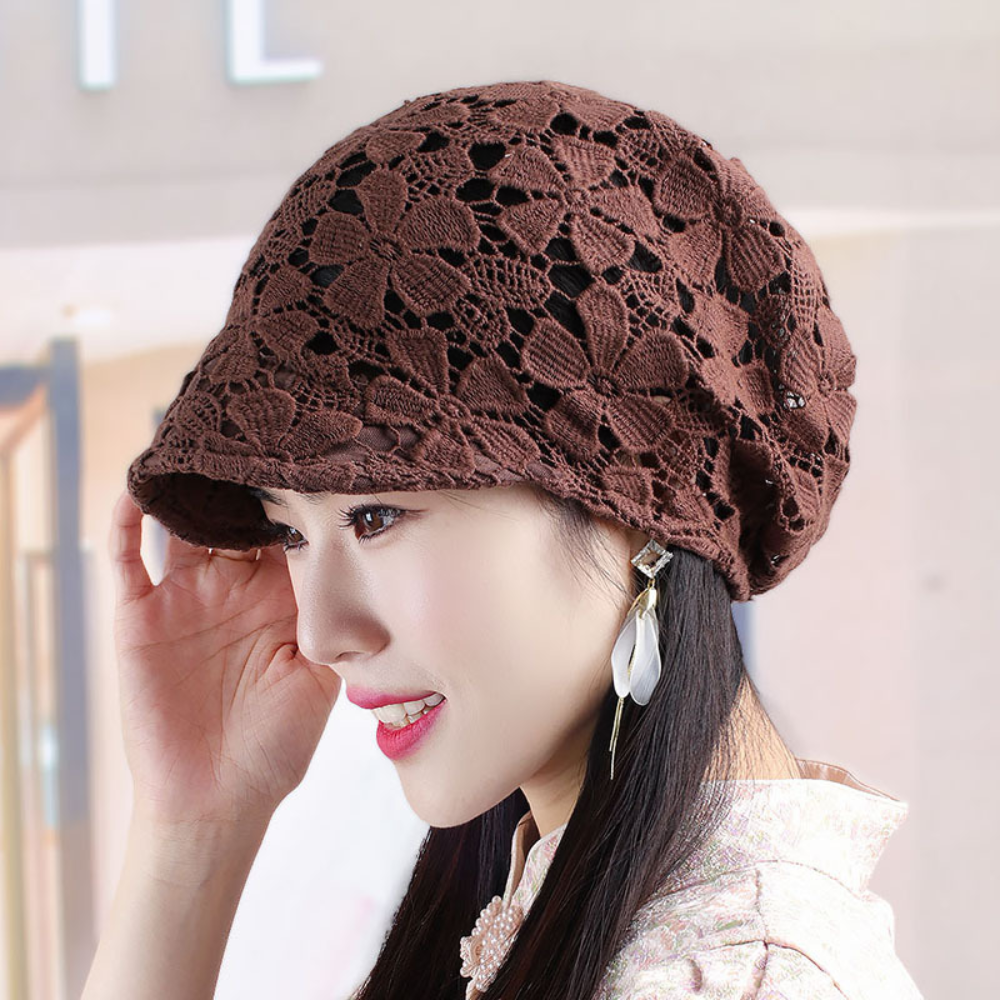 5138 Women Lace Lightweight Beret Floral Hollow Out Hat Breathable French Women Lightweight Beret Floral Hollow Out Hat Oman | Ubuy main image 3