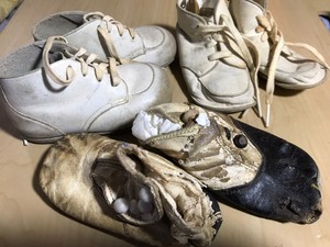antique leather baby shoes