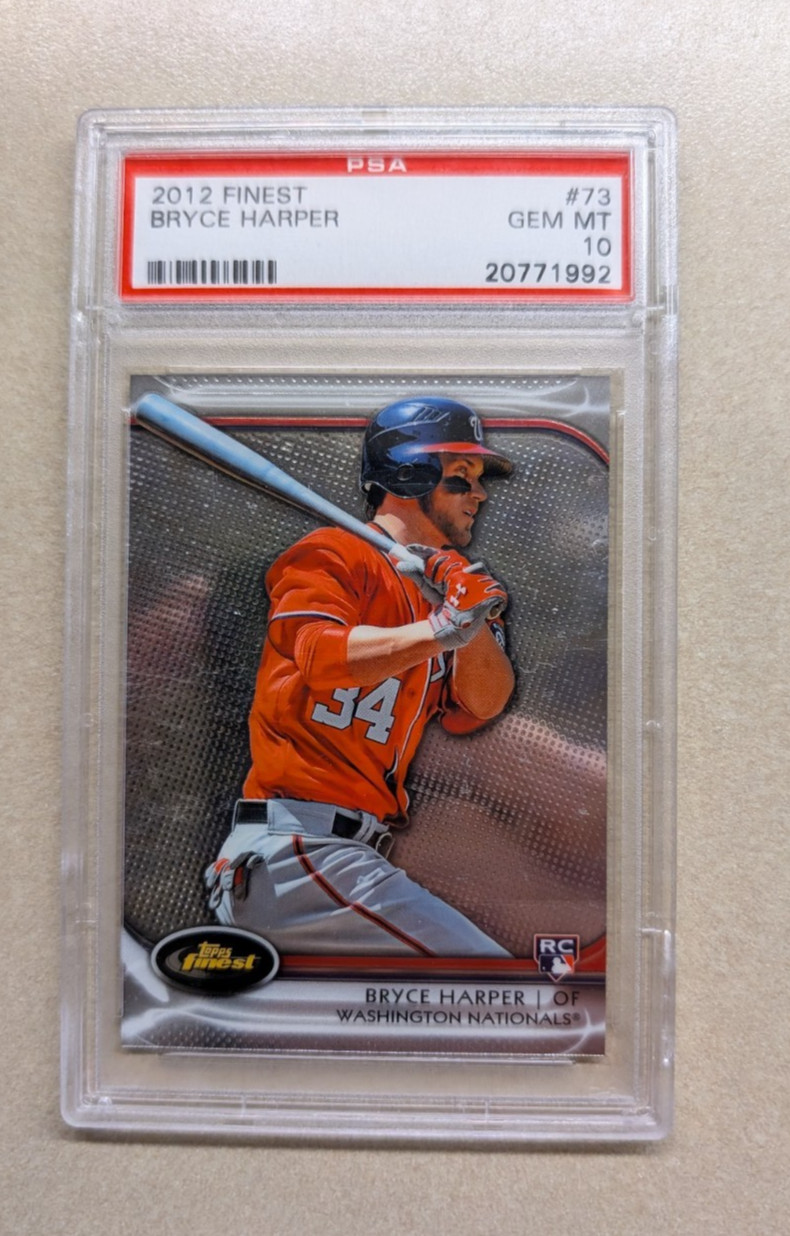 2012 Topps Finest Bryce Harper RC Rookie #73 Nationals PSA 10