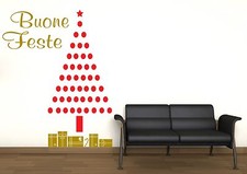 ADESIVO VETRINA VETROFANIA ALBERO BUONE FESTE NATALE REGALI ADESIVO MURO 