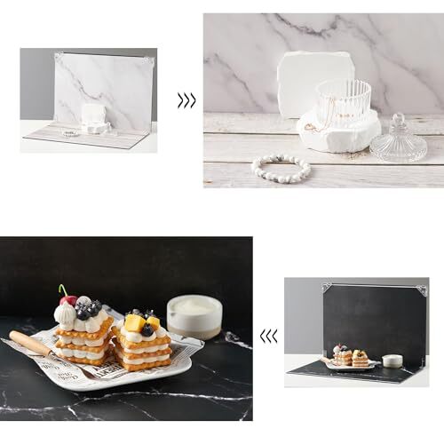 8Pcs 16Patterns Table Top Small Food Background Kit Makeup Mixed Colors