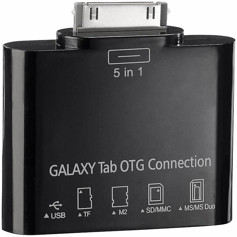 Callstel 5in1-Speicheradapter für Galaxy Tab (30Pin): USB, SD, microSD, MS, M2 - Bild 2 von 3