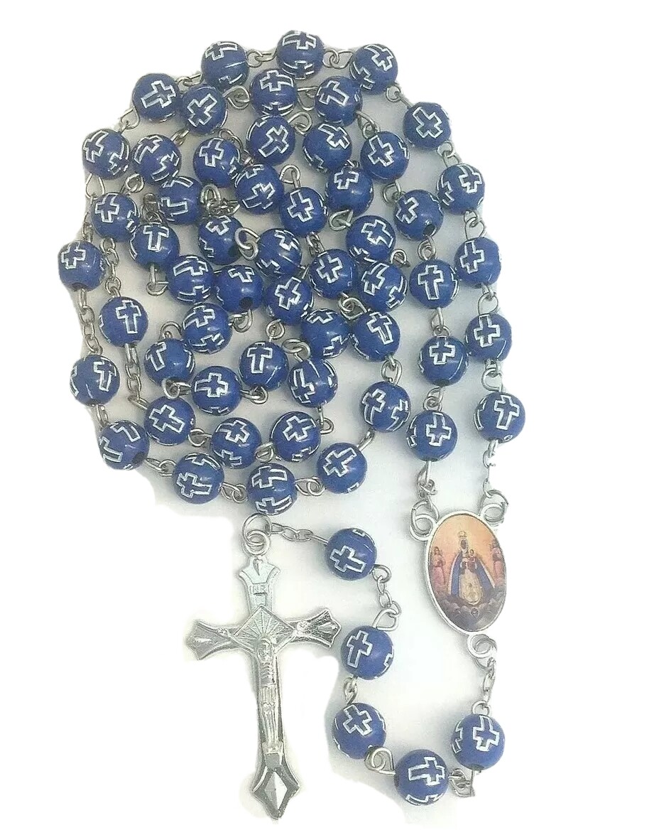 Virgen De REGLA ROSARIO Lady Of Regla Catholic Blue ROSARY