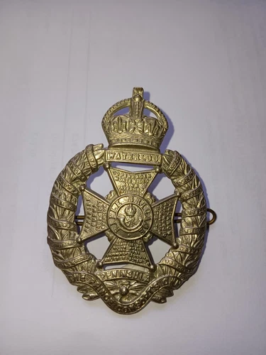 Vintage WW1 British Waterloo Peninsula Rifle Brigade Cap Hat Beret Badge