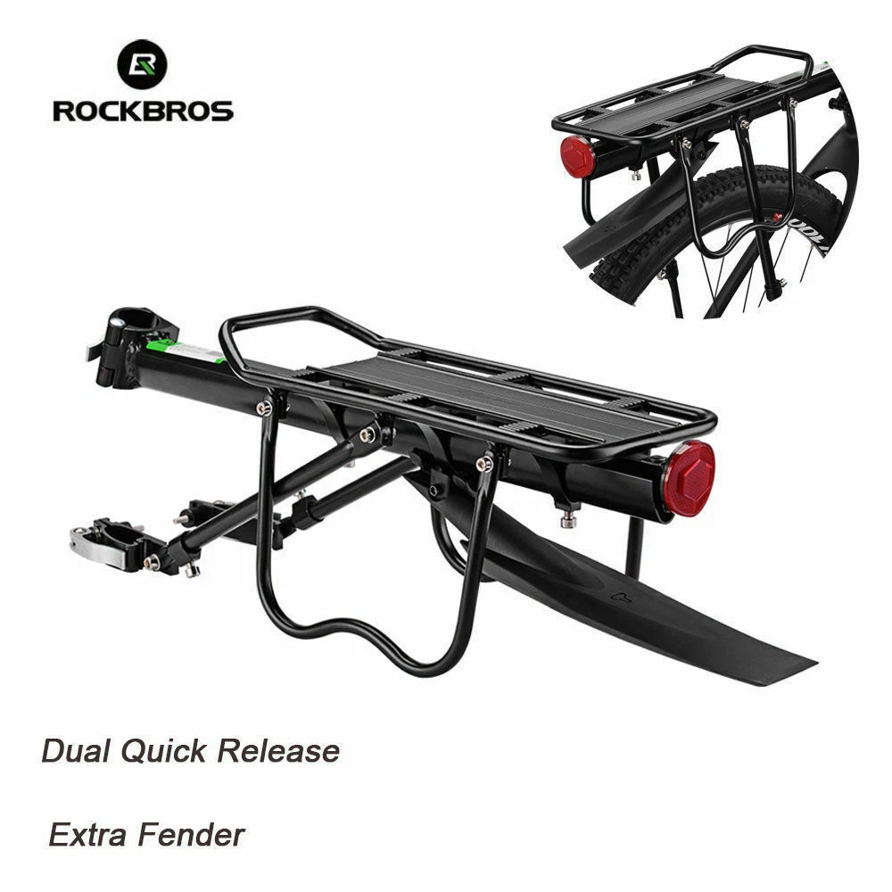 ROCKBROS Bike Rear Rack Luggage Carrier Mountain Bicycle Pannier Mount Aluminium