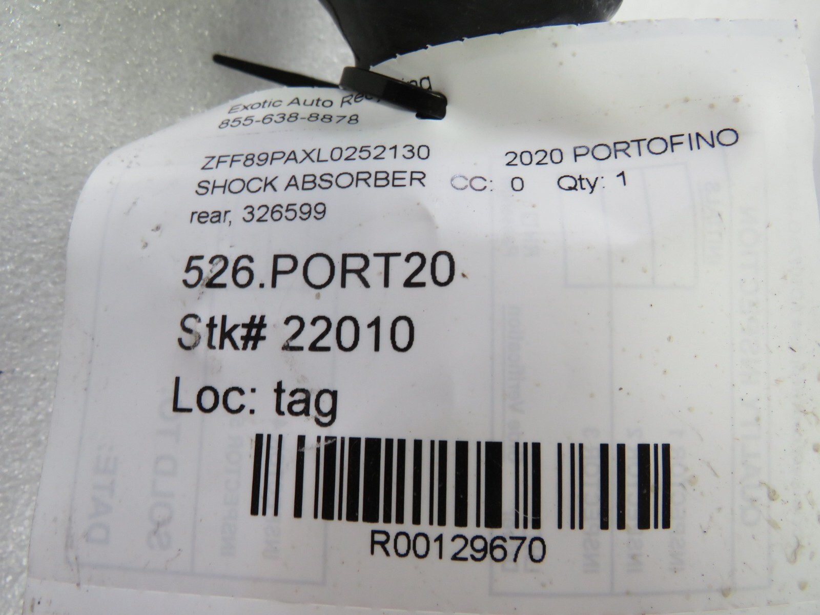 Ferrari Portofino, Rear Shock Absorber, Used, P/N 326599