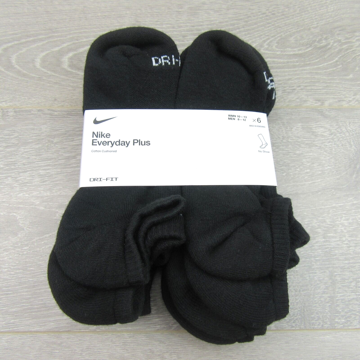Nike Everyday Plus Cushion No Show Socks 6 Pack Mens Size 8-12 NEW