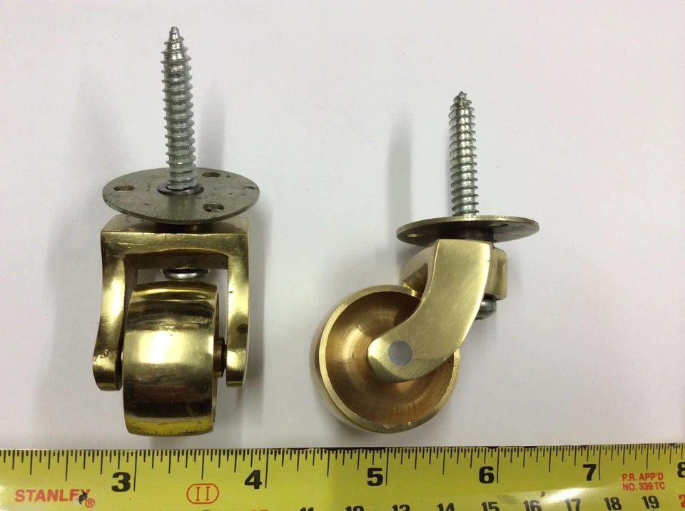 Solid Brass/ Nickel Castors,25,29,32,38 MM,Cup,Peg,Screw Fitting,Victorian sty - Image 2 of 4
