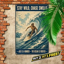 Vintage Surf Style Metal Tin Sign Beach Bar Home Wall Decor