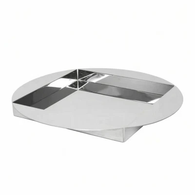 Stainless Steel Tray Silver Geometric Tray Large for Vanity, Entryway - Bild 1 von 4
