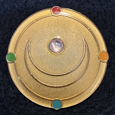 Vintage Sailor Moon Transformation Locket Brooch Pin Gold Tone Enamel Cosplay