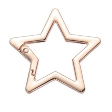 42mm Star Shaped Spring Snap Keychain Clip Metal Trigger Keychain Gold