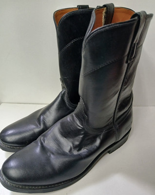 Guide Gear Black Leather G.G. Roper Boots Size 12 Oil and Chemical Resistant EUC