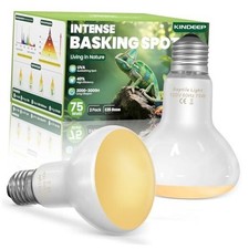 Reptile Basking Light Bulb: 75W Reptile Heat Lamp 2 Pack UVA 2Pack 75W White