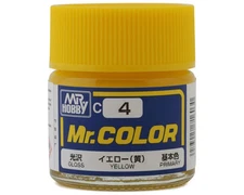 GSI Creos Mr. Hobby C4 Gloss Yellow Acrylic Hobby Paint (10ml) GUZC004