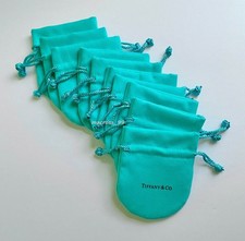 10pc Tiffany Empty Packaging Small Blue Drawstring Closure Jewelry Pouches new