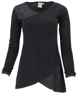 Hippie Minikleid Boho chic, Tunika - schwarz