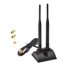 2.4GHz 5GHz Dual Band WiFi Antenna RP-SMA Male Connector with SMA Male Adapte...