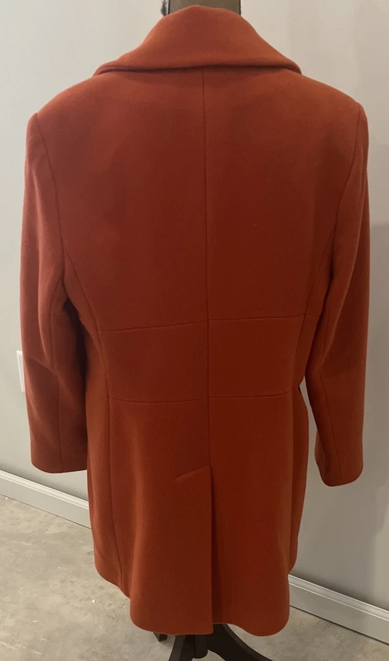 Chaqueta Abrigo Coche Lana Italiana Talbots Clásica Doble Pecho Mandarina Mujer 14 Foto 3 de 4