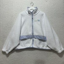 Nike Women's Sportswear Swoosh Sherpa Jacket Full Zip White DD9076-100 Size XL