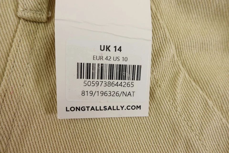 Pantalones cortos largos altos Sally para mujer 10 altos de sarga de algodón crema pierna ancha nuevos con etiquetas Foto 4 de 4