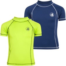 Boys Swim Shirt - 2 Pack UPF 50 Quick Dry Sun Protection Short Sleeve Rash G...