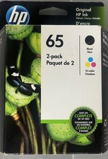 HP 65 INK 2-PACK - BLACK NOIR/TRI-COLOR - SEALED IN BOX new ink two EXP JUN 2021