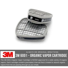 3M Safety 6001 Low-Maintenance Organic Vapor Cartridge, For 6000 and 7000 Series