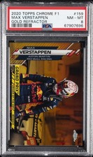 2020 TOPPS CHROME FORMULA 1 GOLD REFRACTOR #159 MAX VERSTAPPEN 5/50 PSA 8