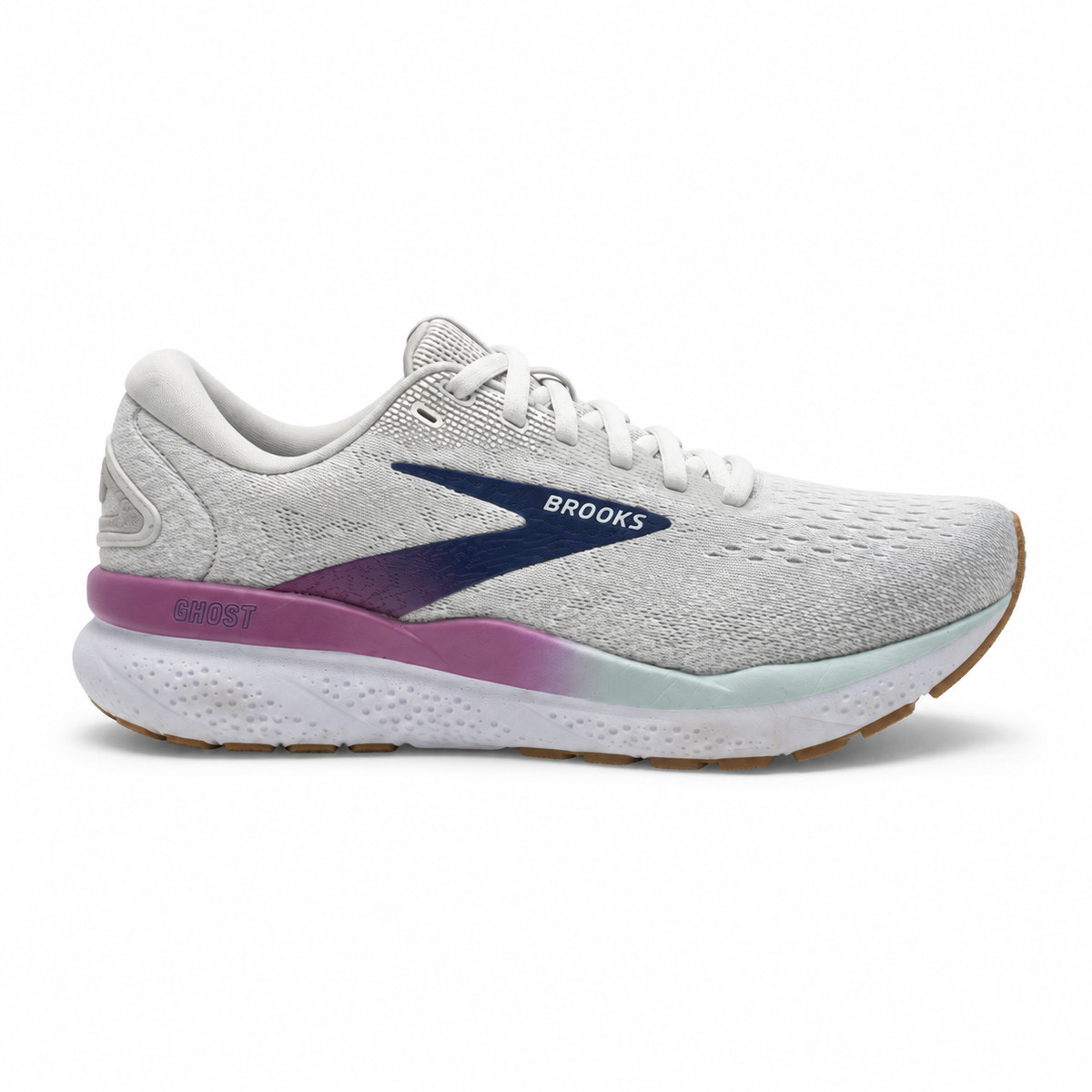 Brooks GHOST 16 Women's Running Shoes White/Grey/Estate Blue US Size 8 View 5
