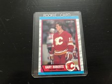 1989-90 O-Pee-Chee Gary Roberts Rookie #202 NM-MT Hockey Card. rookie card picture