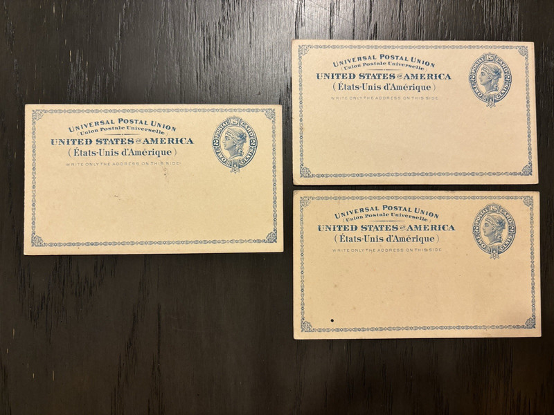 2c Liberty UPU - Universal Postal Union Mint Postal Stationery Cards Lot of 3