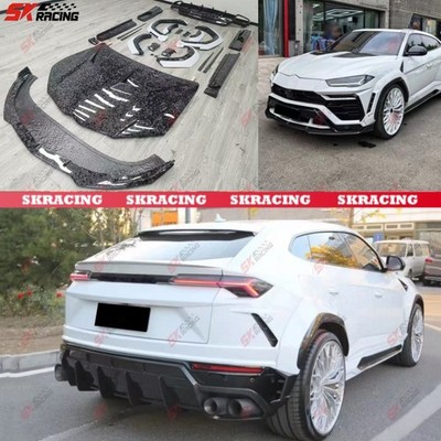 Fit For Lamborghini Urus 2018-2022 Carbon Fiber Hood Front Rear Lip Side Skirts 