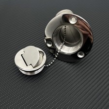 Universal Fuel Filler Stainless Steel Flip Top Cap 45 Degree Angle Neck Keyless