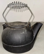 Vintage Cast Iron Tea Kettle Swivel Lid
