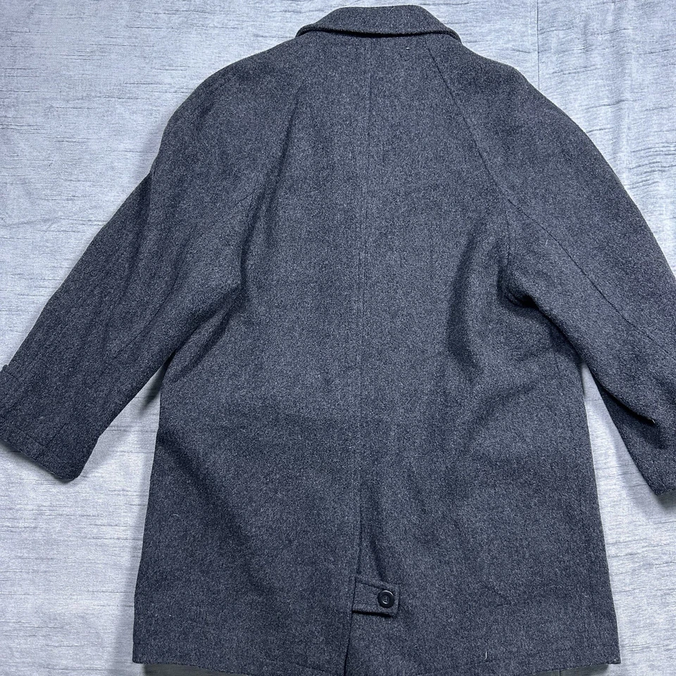 Abrigo de Lana Roundtree & Yorke Gris Carbón Largo Medio Negocios Elegante Para Hombre M Foto 3 de 4