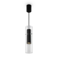 Pendelleuchte Glas Aluminium Schwarz Esstisch Ø8 Cm Rund GU10 HäNgelampe KüChe