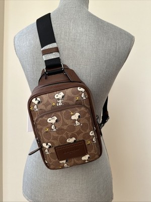 Coach X CBK47 Peanuts Racer Sling Pack in Signature Canvas With