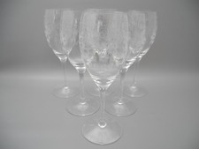 Theresienthal 6 Weingläser Radgravur Vogel Blumen H=18 cm