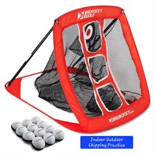 Rukket Golf Chipping Practice Net with 12 Balls - Indoor/Outdoor