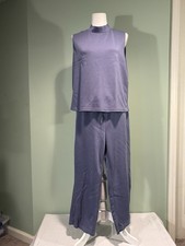 Women  s Blue Matching Lounge /Travel Top Pants Set Size L