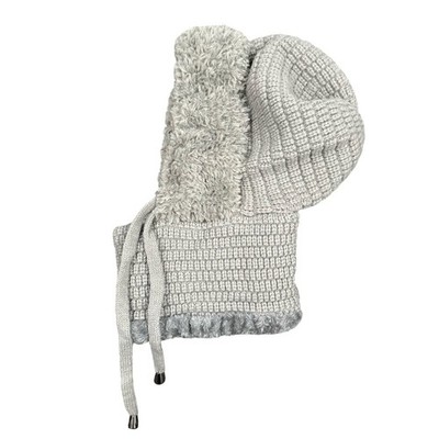 Knitted Warming Inside Fuzzy Lined Balaclava in Gray