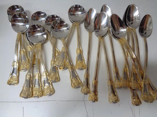 Royal Albert Flatware Lot of 12 Bouillon Soup Spoons & 12 Ice Tea Spoons