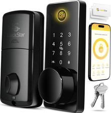 LockStar Fingerprint Smart Door Lock Keypad RFID WiFi App Control Black