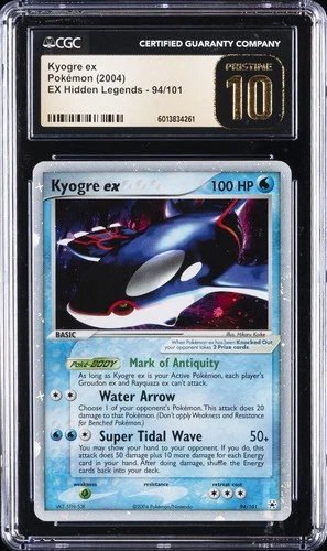 2004 EX HIDDEN LEGENDS #94 KYOGRE EX CGC 10