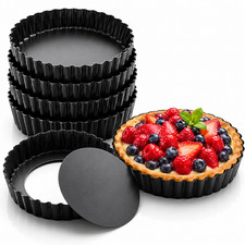 PRECORN Mini Stampo per Torta Set 6 Pezzi, 10 cm Antiaderente con Fondo di Sollevamento, Accessori Inclusi
