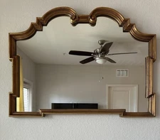 Vintage Ethan Allen Wall Mirror – 1976 Model 07-4532 – Gilt Frame Arched Top