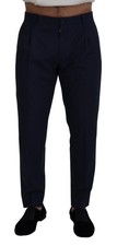 Dolce & Gabbana Blue Cotton Slim Trousers Chinos Men's Pants Authentic