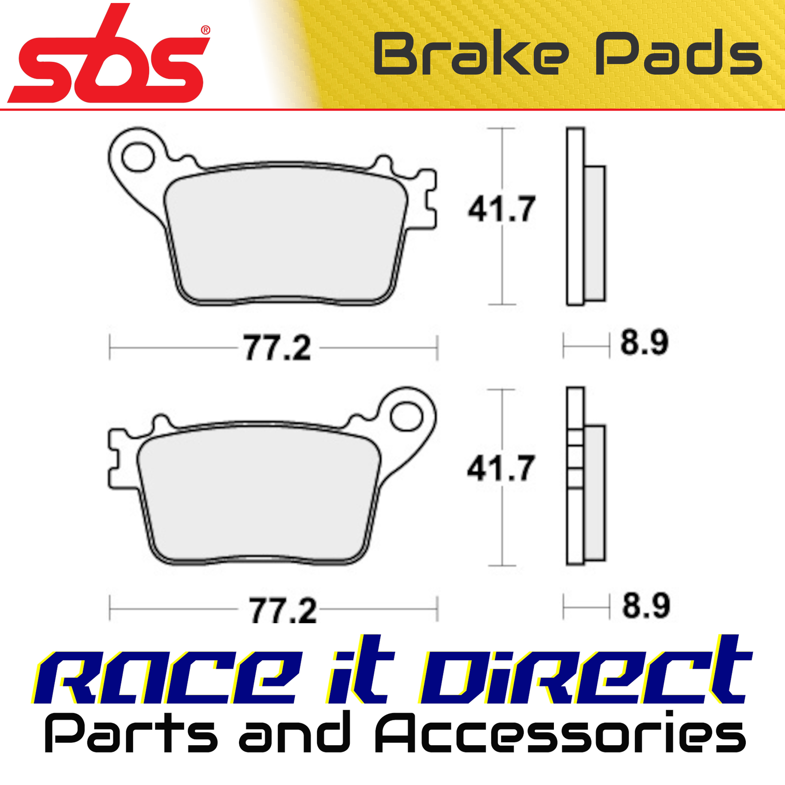 Brake Pads for HONDA CB 600 F HORNET 2007-2010 Rear Organic Street SBS