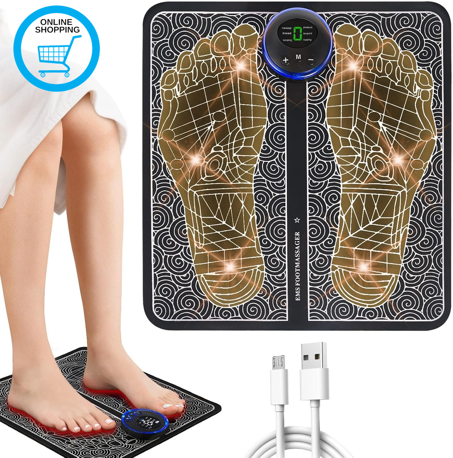 Foot Massager, Foot Massagers for Pain and Circulation, Folding Portable Electri